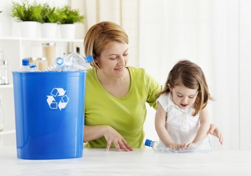 Different types of builders waste ready for disposal